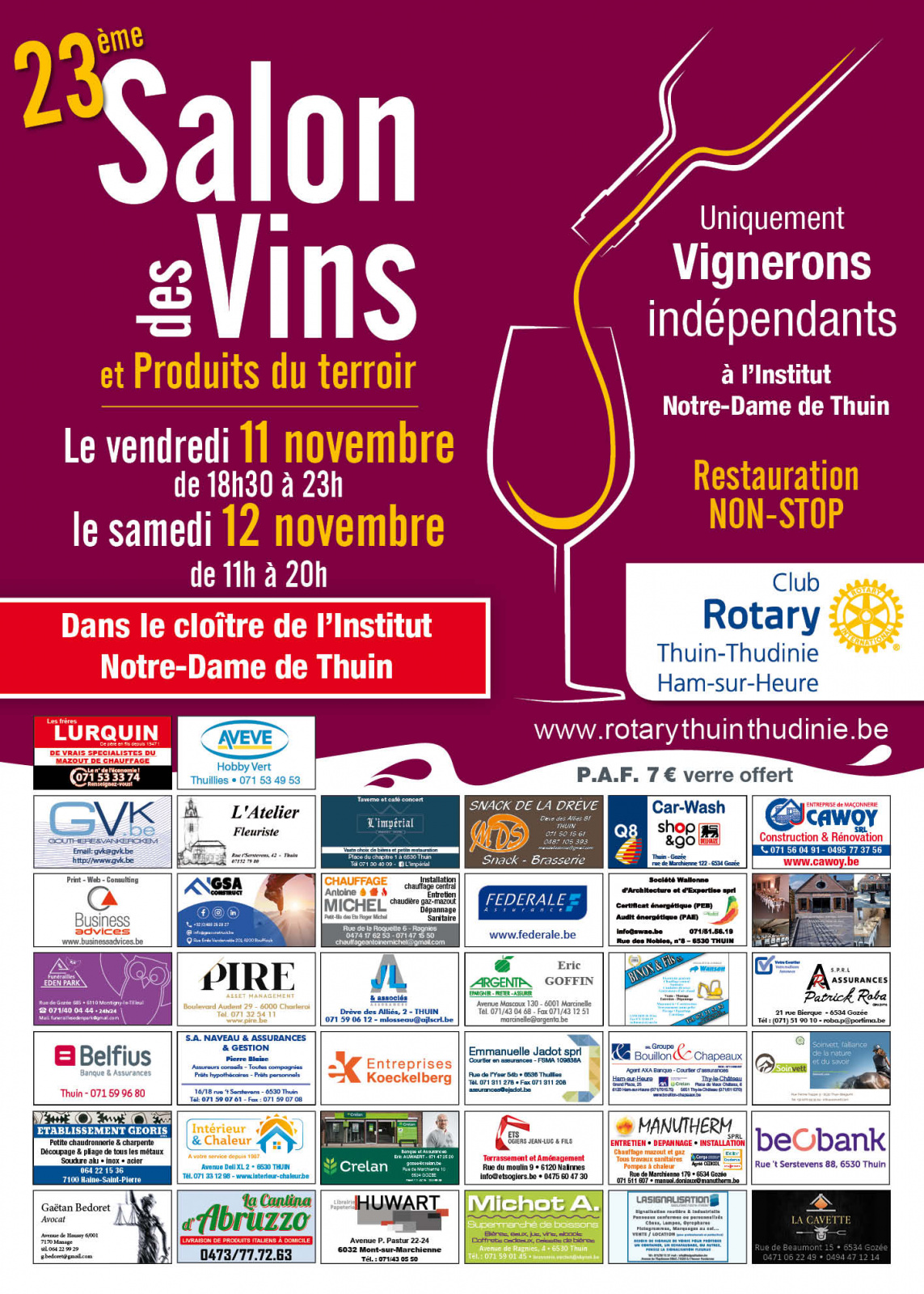 23e Salon Des Vins Organisé Par Le Rotary Club Thuin-Thudinie-Ham-sur ...